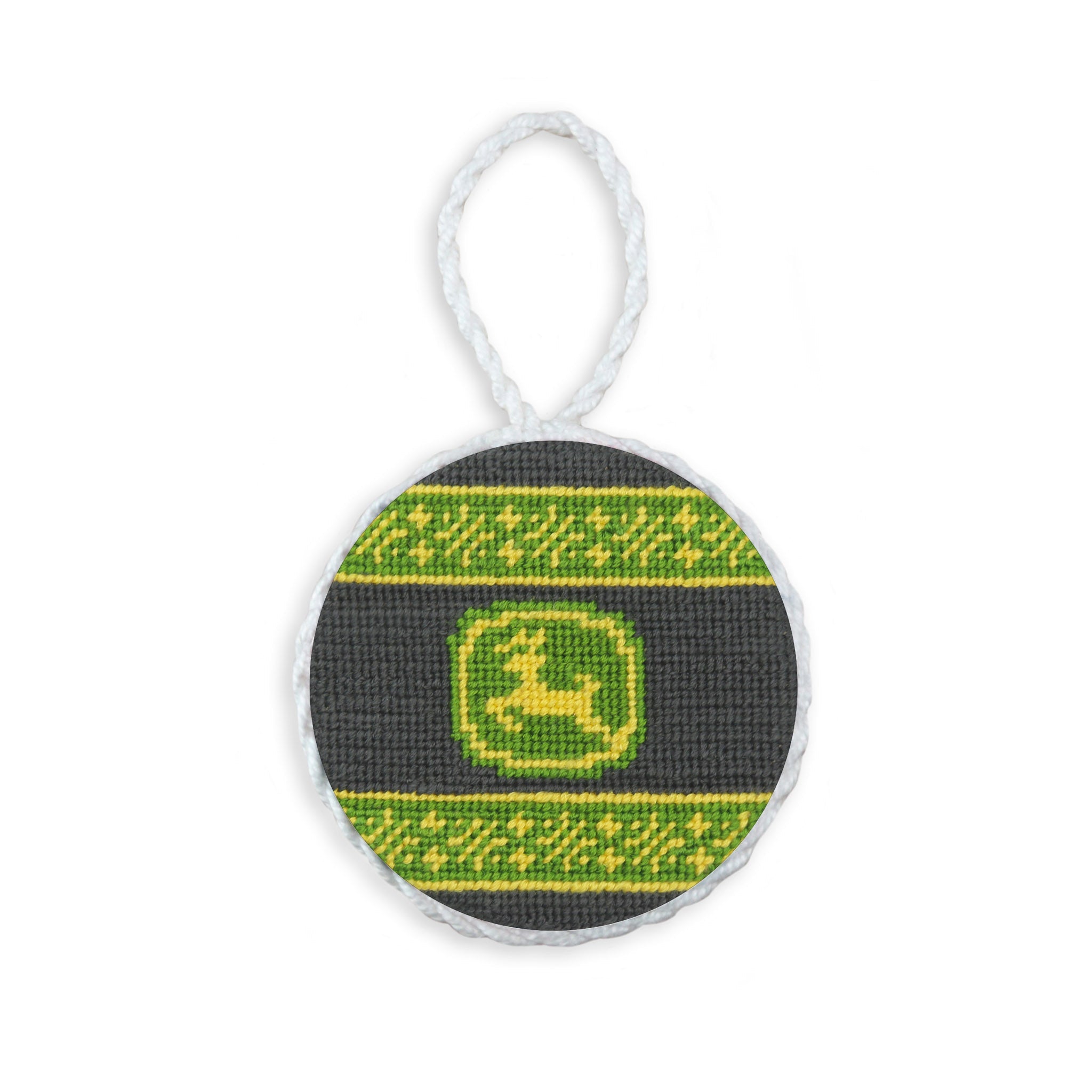 Smathers and Branson John Deere Charcoal Needlepoint Ornament 