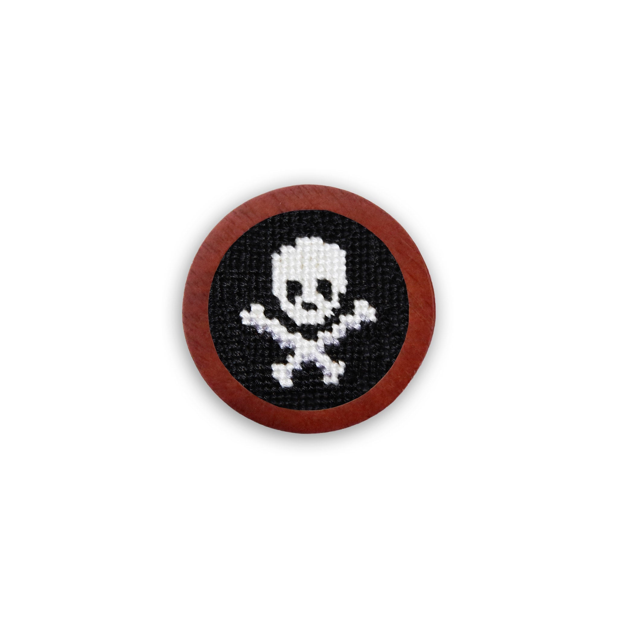 Smathers and Branson Jolly Roger Black Needlepoint Golf Ball Marker 