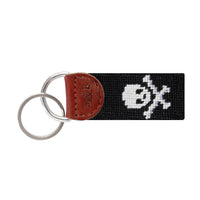 Smathers and Branson Jolly Roger Black Needlepoint Key Fob  