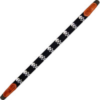 Smathers and Branson Jolly Roger Black Needlepoint Sunglass Strap Laid out 