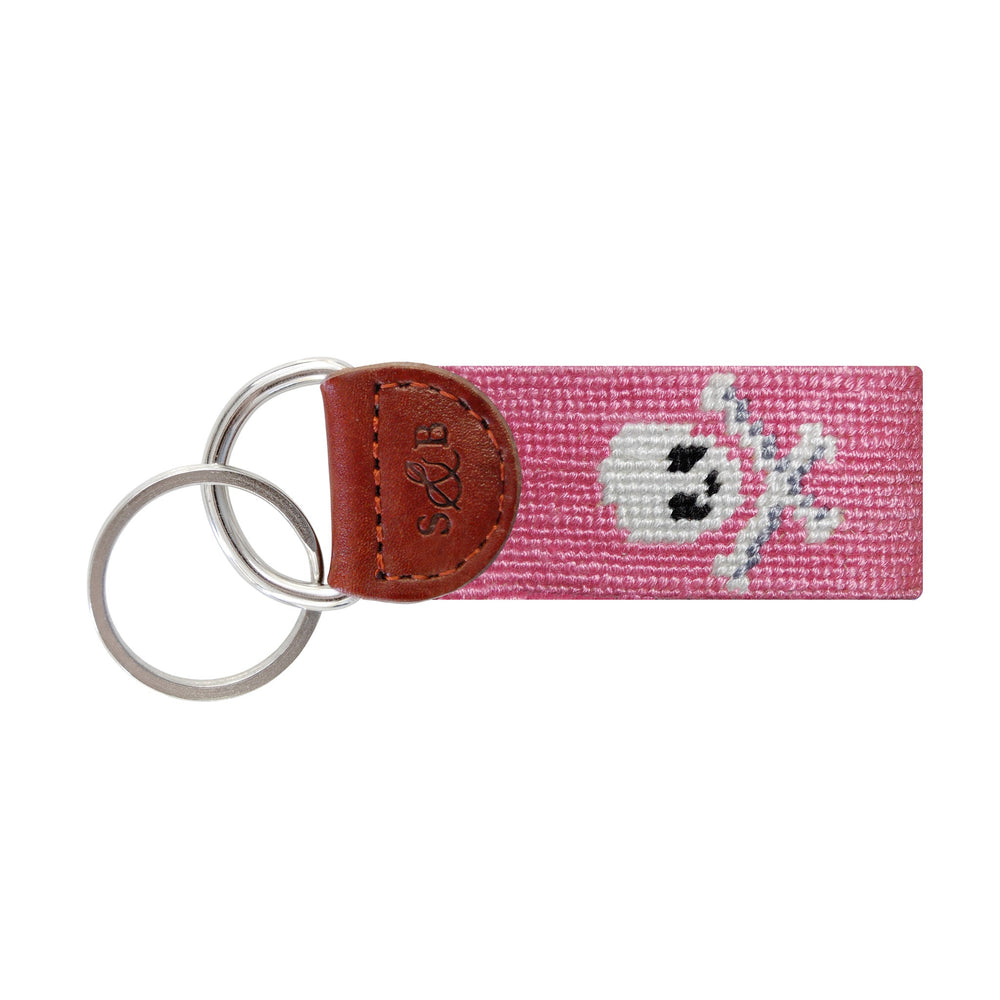 Smathers and Branson Jolly Roger Pink Needlepoint Key Fob  