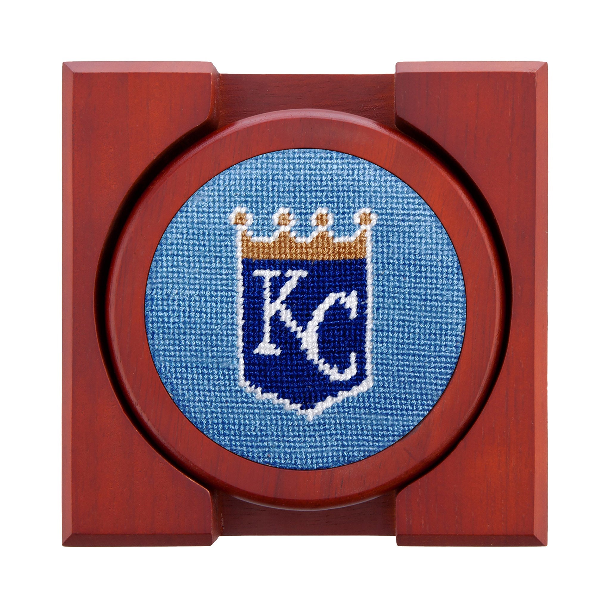 Smathers and Branson Kansas City Royals Needlepoint Coasters with coaster holder 