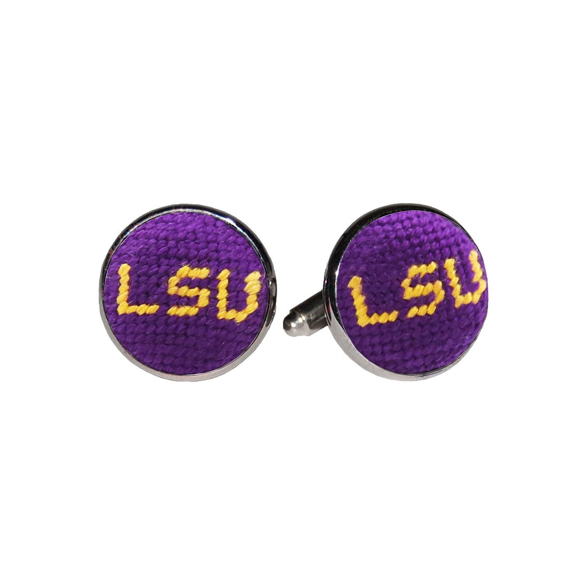 Smathers and Branson LSU Needlepoint Cufflinks  