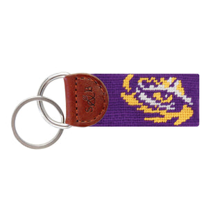 Smathers and Branson LSU Tiger Eye Needlepoint Key Fob  