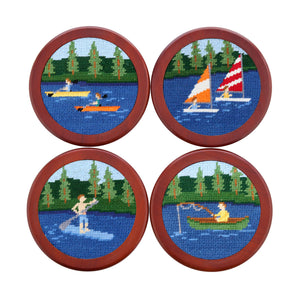 Smathers and Branson Lake Water Sports Needlepoint Coasters    