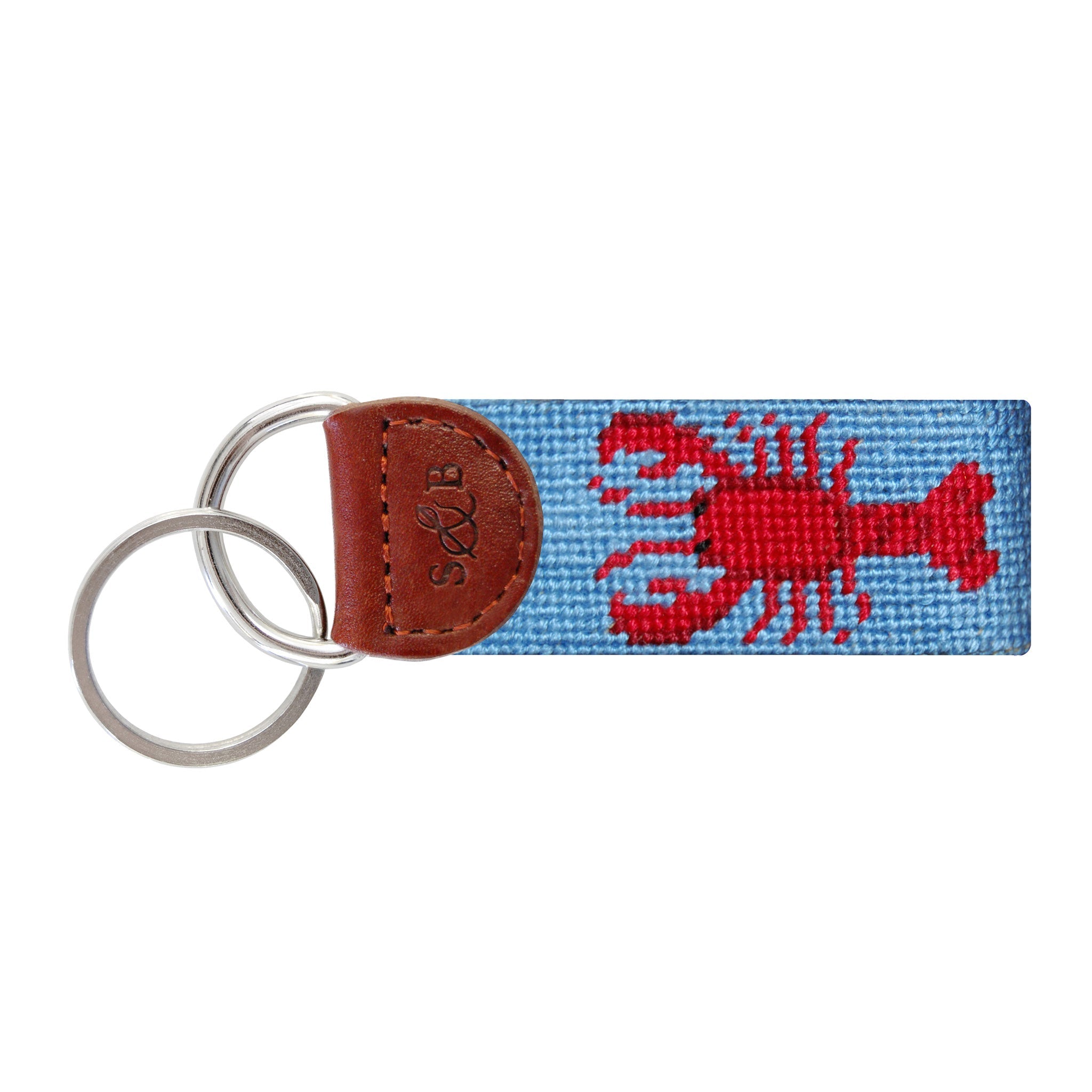 Smathers and Branson Lobster Baby Blue Needlepoint Key Fob  