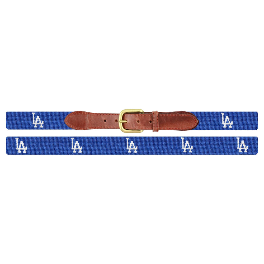 Smathers and Branson Los Angeles Dodgers Needlepoint Belt Laid Out 