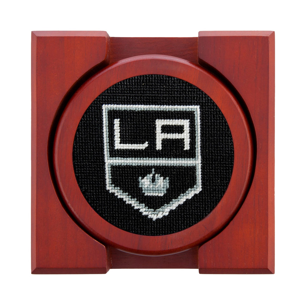 Smathers and Branson Los Angeles Kings Needlepoint Coasters with coaster holder 