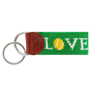 Smathers and Branson Love All Dark Kelly Needlepoint Key Fob  