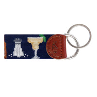 Smathers and Branson Make A Margarita Dark Navy Needlepoint Key Fob Back 