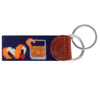 Smathers and Branson Make An Old Fashioned Dark Navy Needlepoint Key Fob Back 