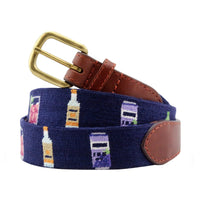 Smathers and Branson dark navy make a transfusion needlepoint belt