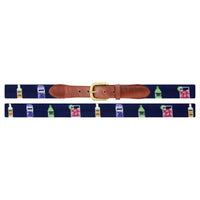 Smathers and Branson dark navy make a transfusion needlepoint belt