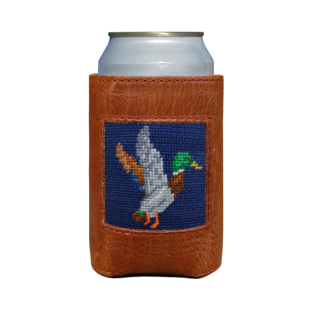 Smathers and Branson Mallard Classic Navy Needlepoint Can Cooler   