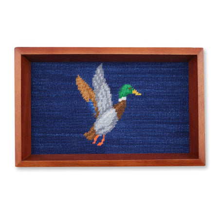 Mallard Valet Tray (Classic Navy) (Chestnut Wood)
