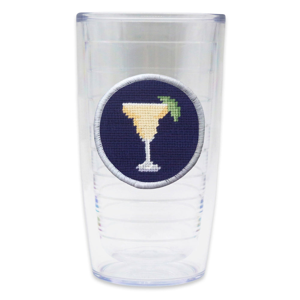 Smathers and Branson Margarita Needlepoint Tervis Tumbler Dark Navy White Edge   