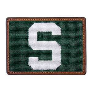 Smathers and Branson Michigan State Needlepoint Credit Card Wallet Front side