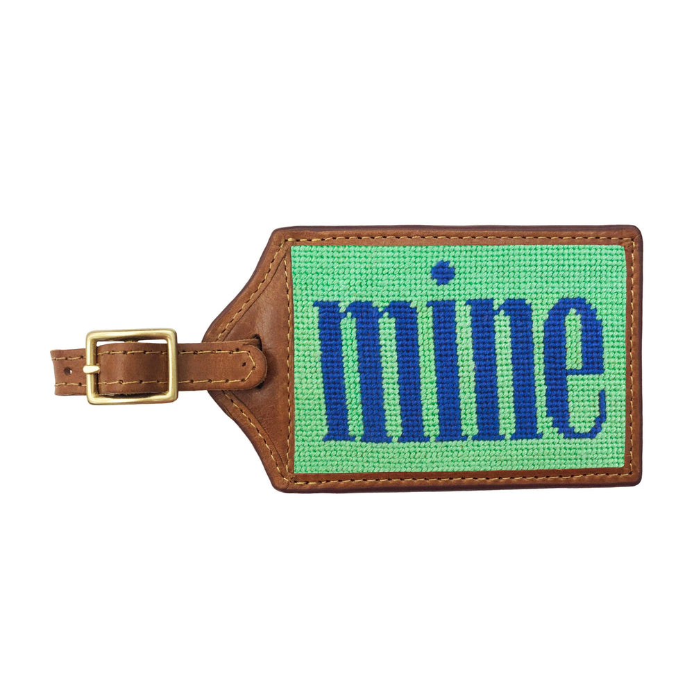 Smathers and Branson Mine Mint Needlepoint Luggage Tag 
