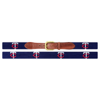 Smathers and Branson Minnesota Twins Needlepoint Belt Laid Out 