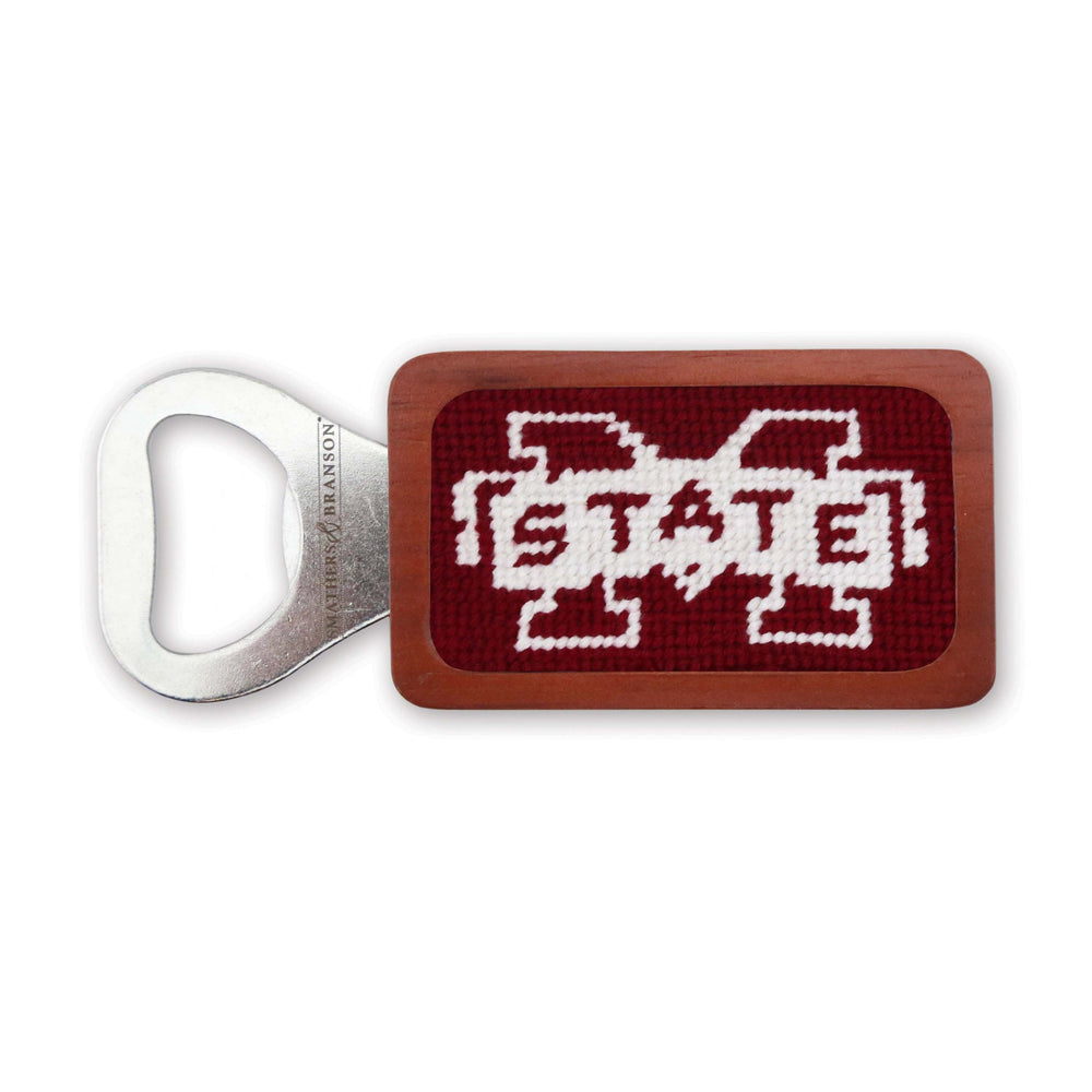 Smathers and Branson Mississippi State Maroon Needlepoint Bottle Opener 