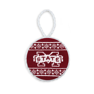 Smathers and Branson Mississippi State Maroon Needlepoint Ornament
