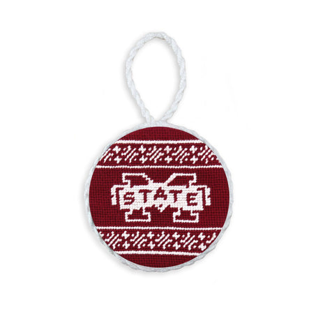 Mississippi State Fairisle Ornament (Maroon) (Final Sale)