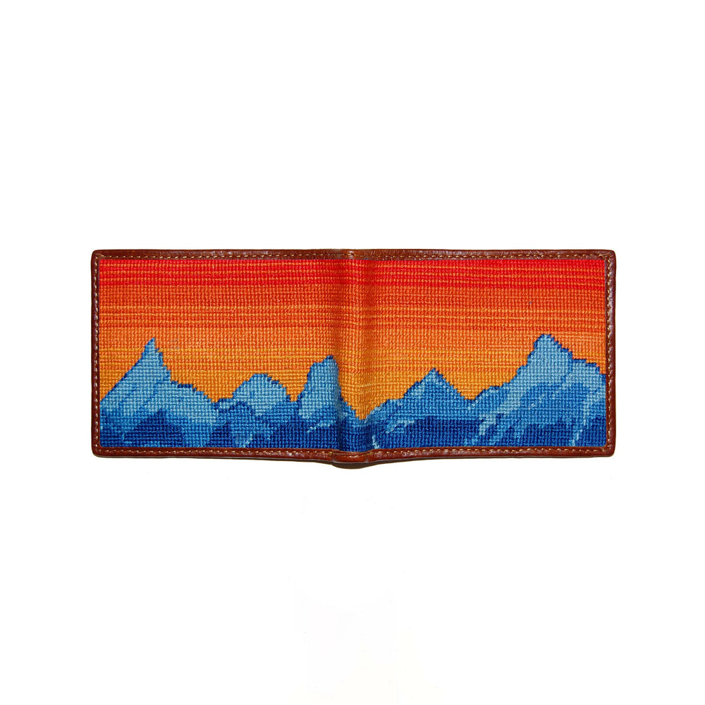 Smathers and Branson Mountain Sunset Multi Needlepoint Bi-Fold Wallet  
