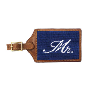 Smathers and Branson Mr Classic Navy Needlepoint Luggage Tag 