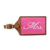 Smathers and Branson Mrs Dark Pink Needlepoint Luggage Tag 
