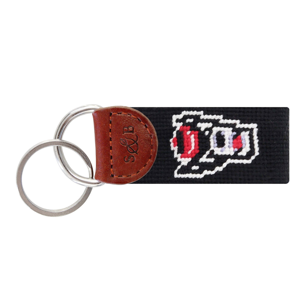 Smathers and Branson NC State Wolfy Needlepoint Key Fob 