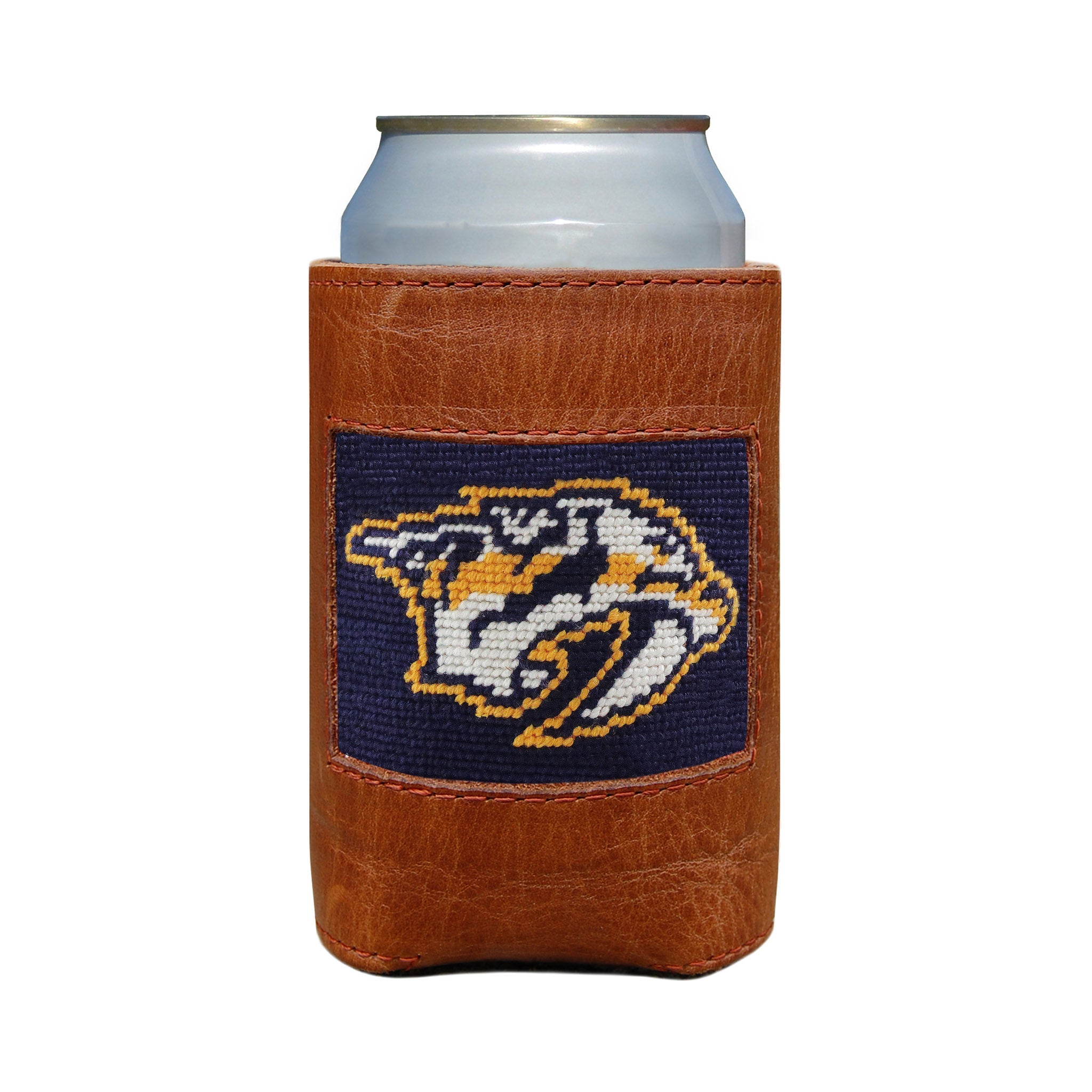 Smathers and Branson Nashville Predators Needlepoint Can Cooler Dark Navy   