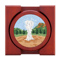 Smathers and Branson National Park Scene Needlepoint Coasters with coaster holder  