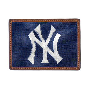 Smathers and Branson New York Yankees Needlepoint Credit Card Wallet Front side