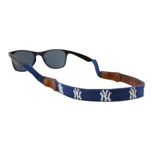 Smathers and Branson New York Yankees Needlepoint Sunglass Strap Attached to glasses  