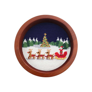 Smathers and Branson North Pole Needlepoint Wine Bottle Coaster 