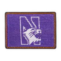 Smathers and Branson Northwestern Needlepoint Credit Card Wallet Front side
