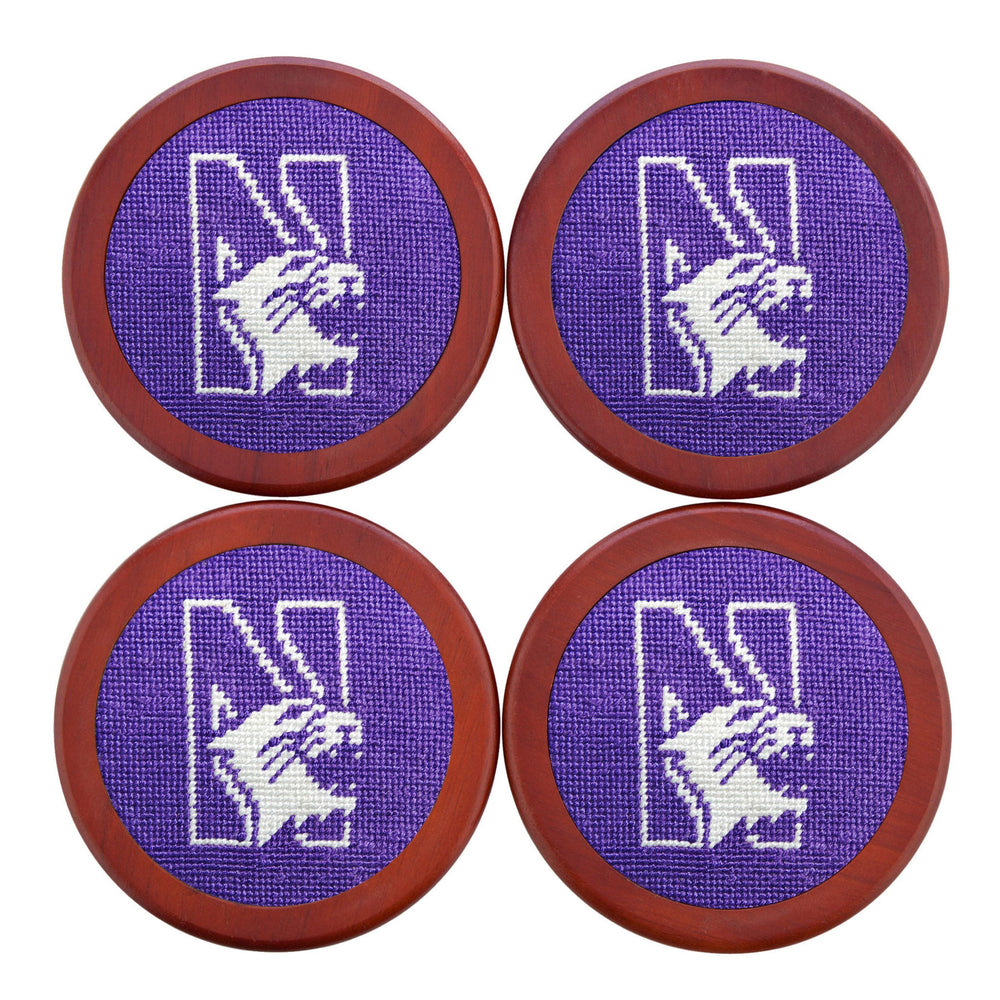 Smathers and Branson Northwestern Needlepoint Coasters   