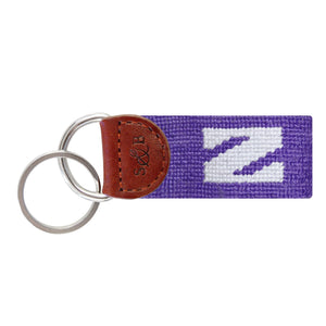 Smathers and Branson Northwestern Needlepoint Key Fob  