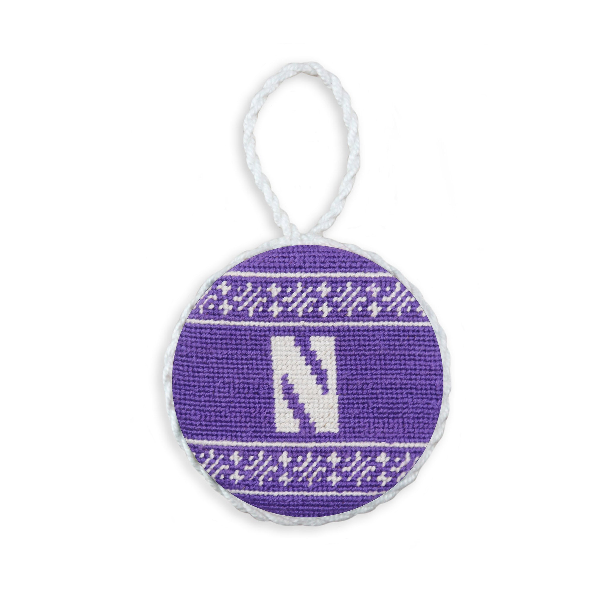 Smathers and Branson Northwestern Needlepoint Ornament 