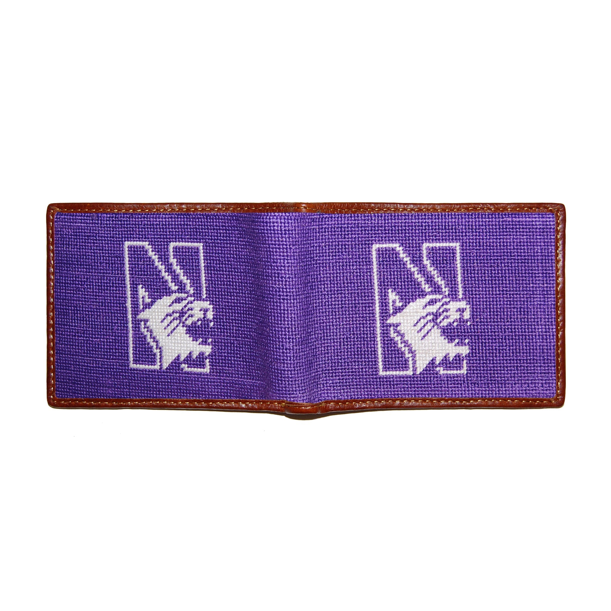 Smathers and Branson Northwestern Needlepoint Bi-Fold Wallet 