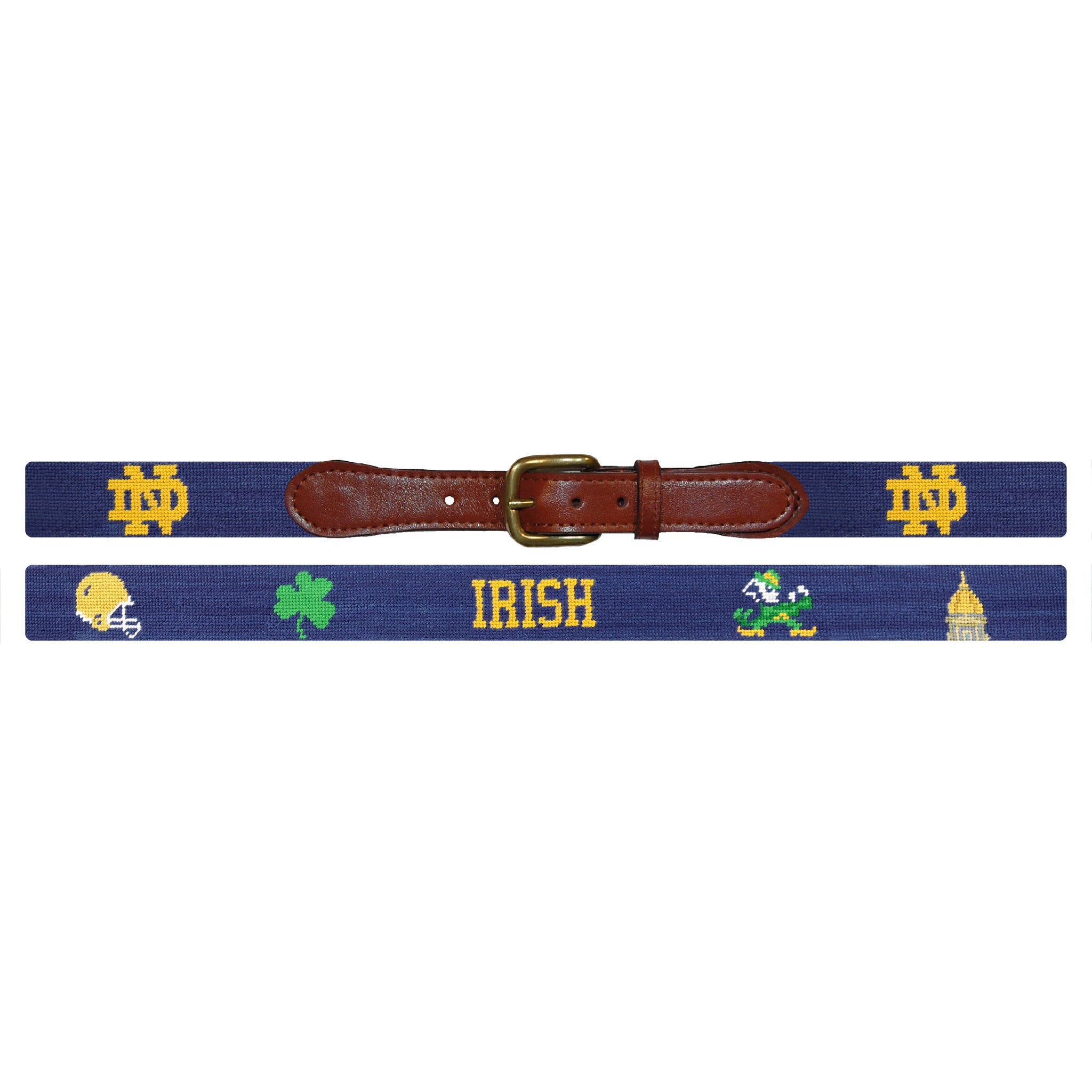 Smathers and Branson Notre Dame Life Needlepoint Belt Needlepoint Belt Laid Out 