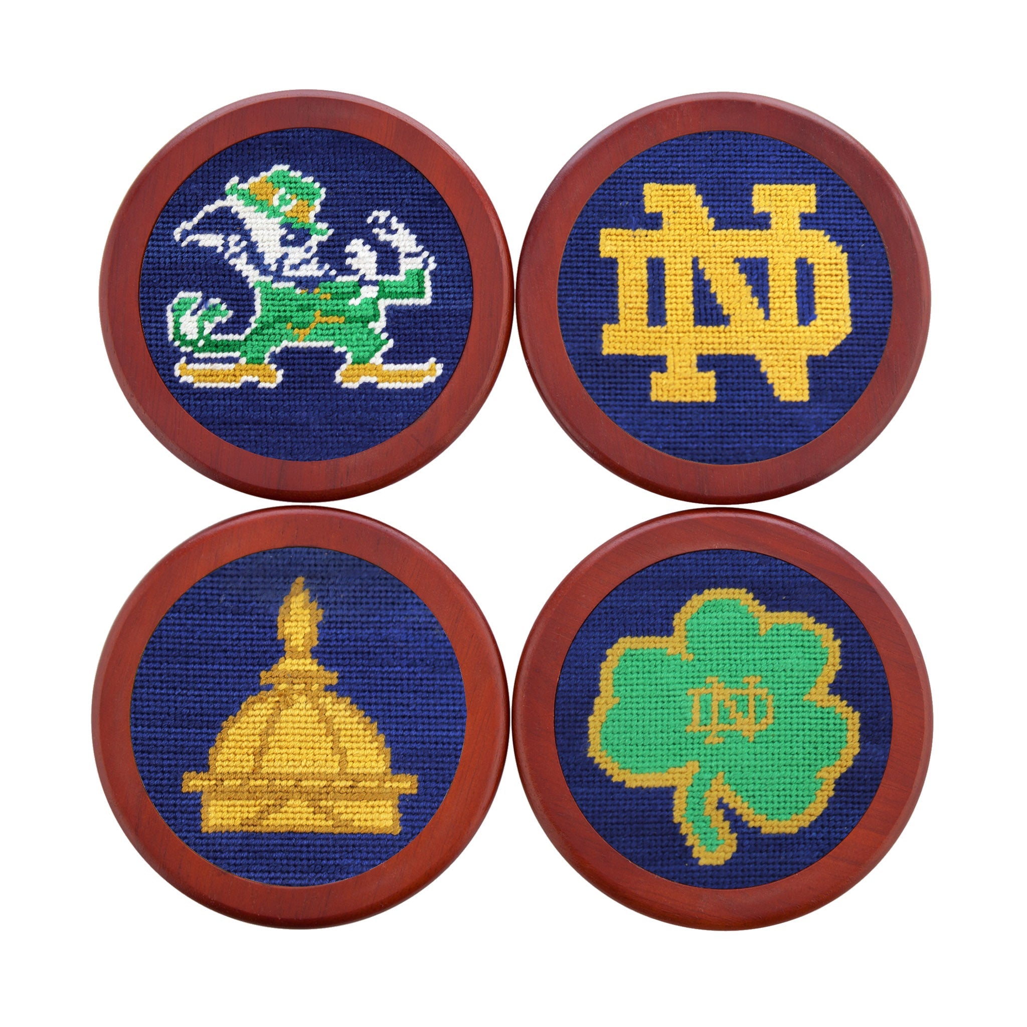 Smathers and Branson Notre Dame Needlepoint Coasters   
