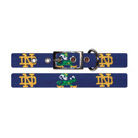 Smathers and Branson Notre Dame Needlepoint Dog Collar Laid Out 