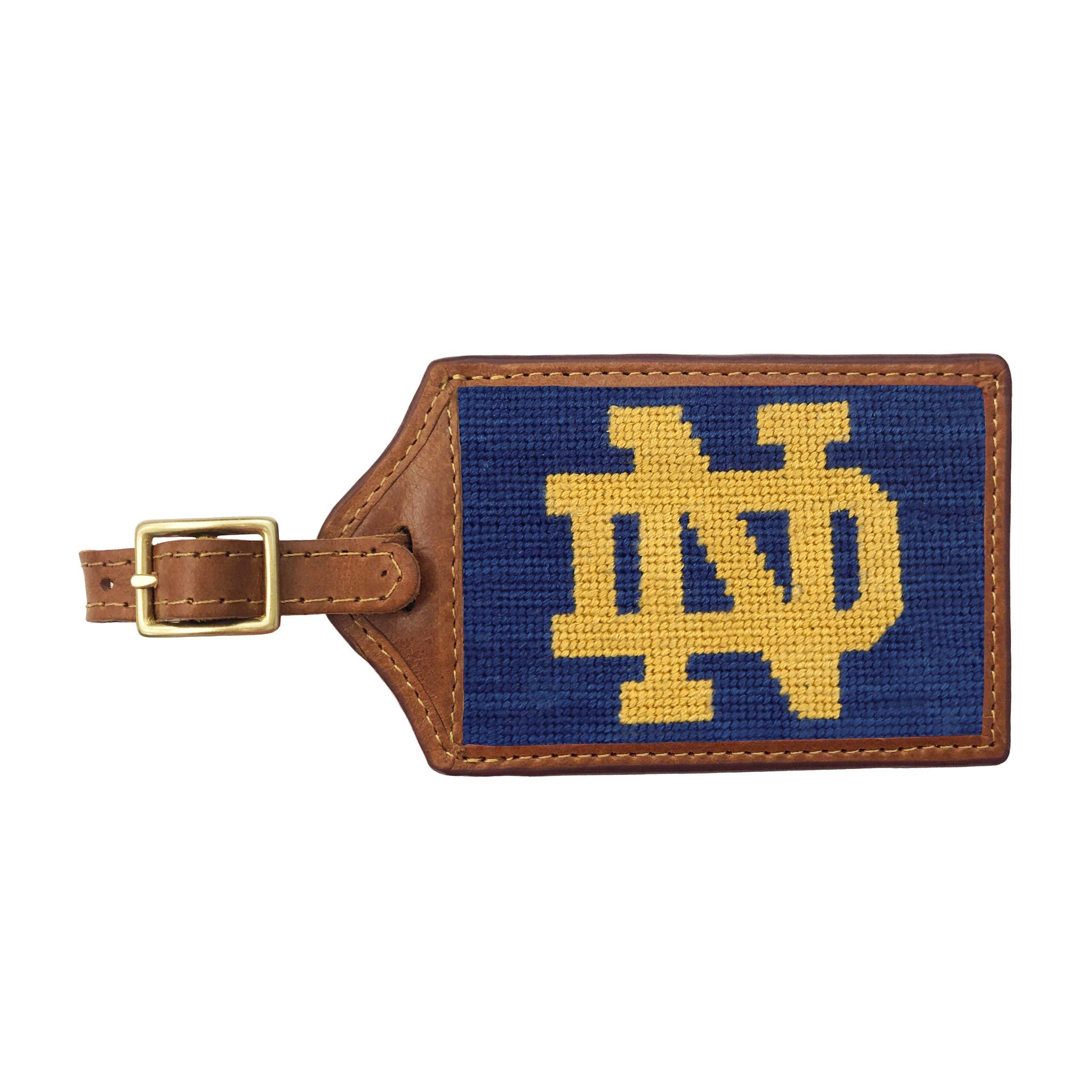 Smathers and Branson Notre Dame Needlepoint Luggage Tag 
