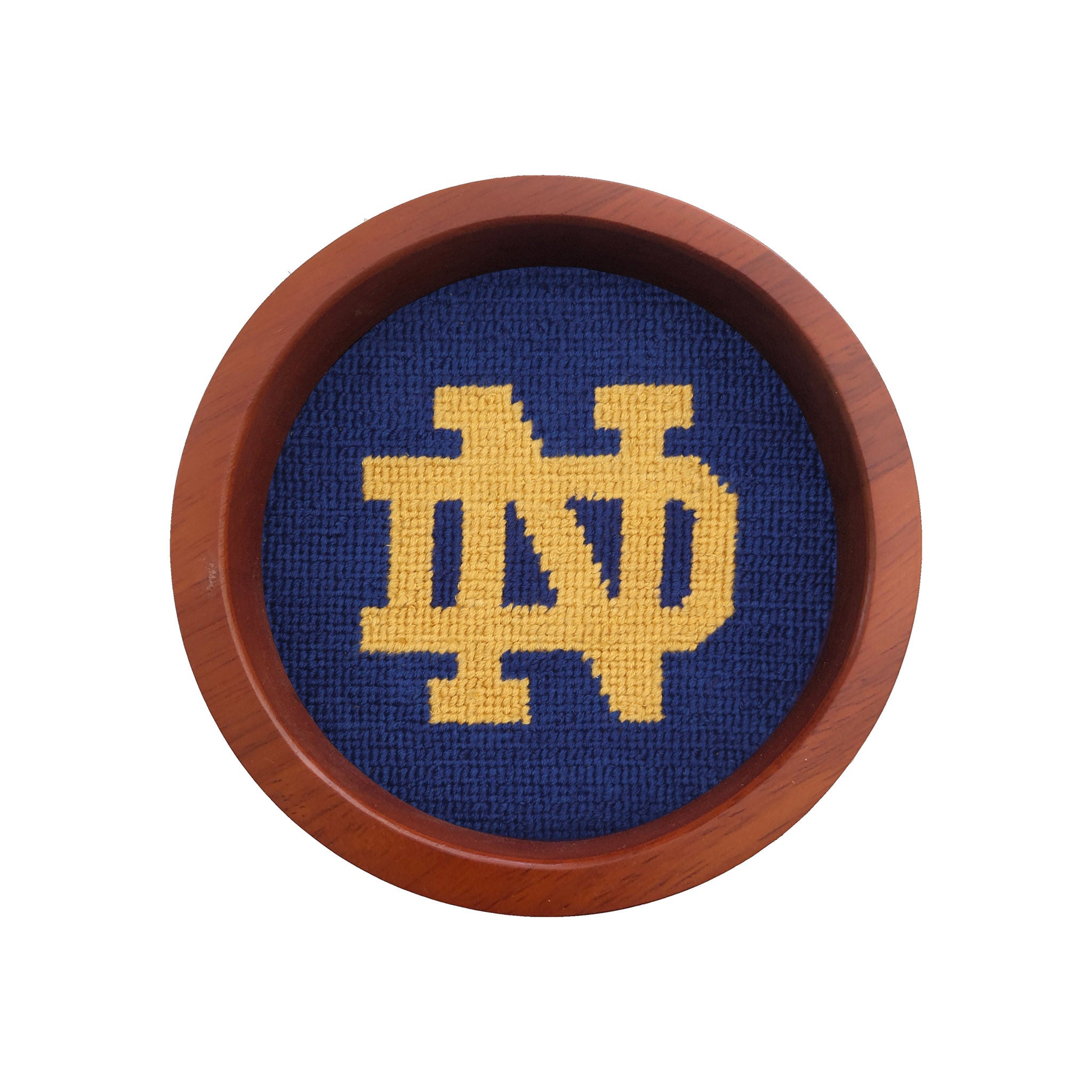 Smathers and Branson Notre Dame Needlepoint Wine Bottle Coaster 