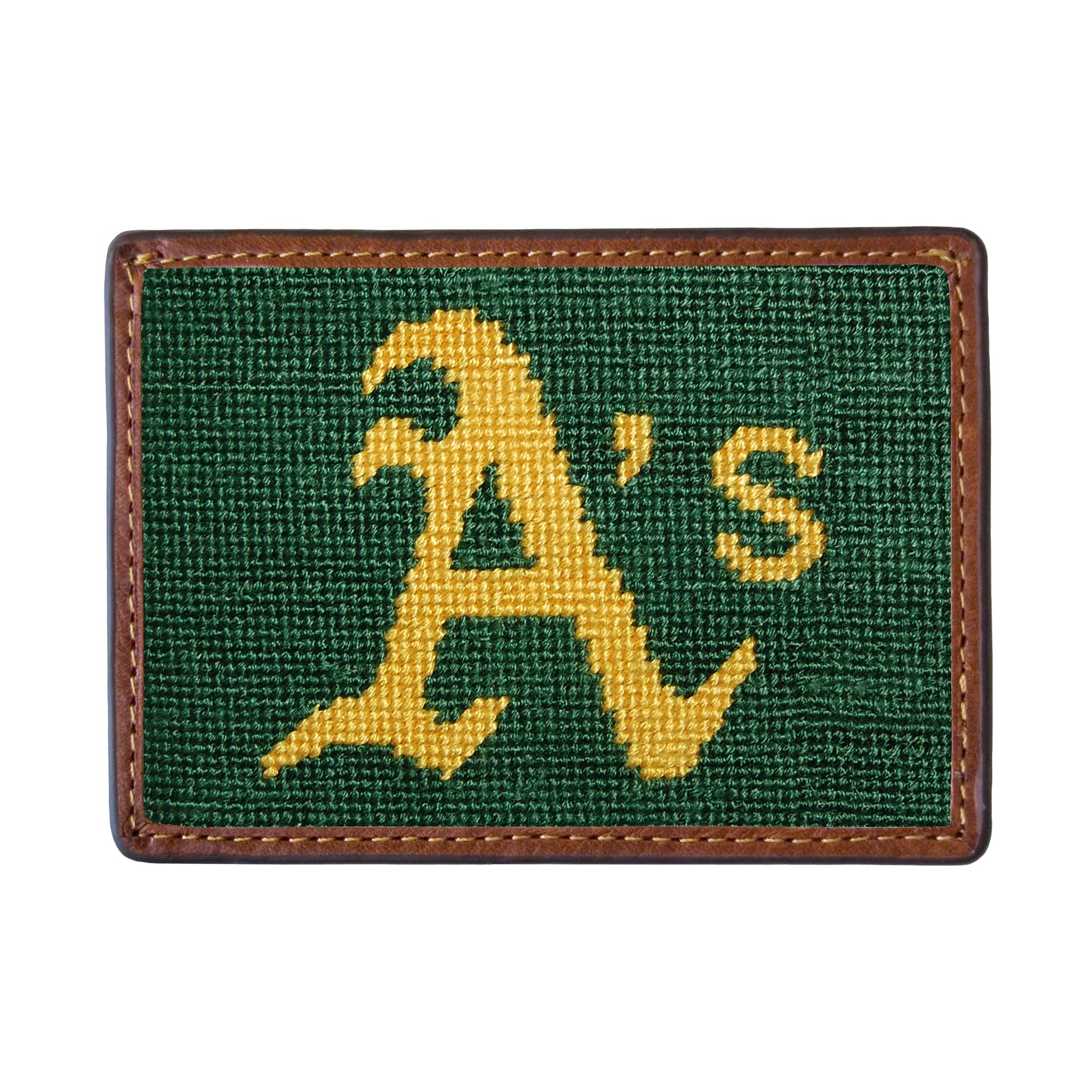 Smathers and Branson Oakland Athletics Needlepoint Credit Card Wallet Front side