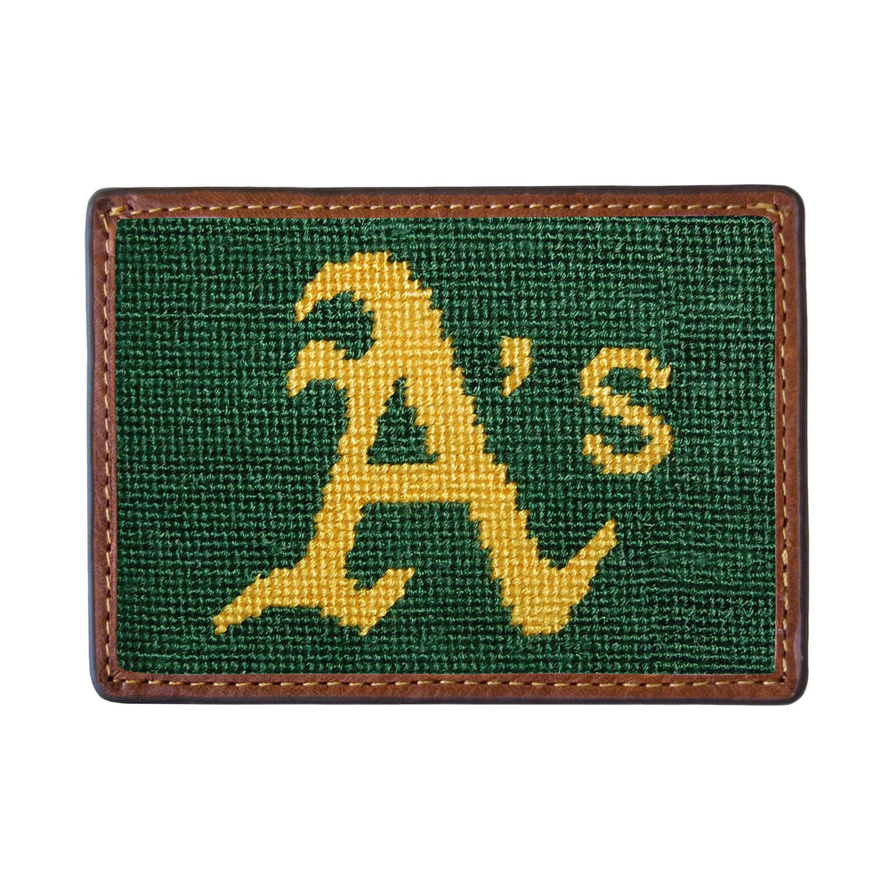 Smathers and Branson Oakland Athletics Needlepoint Credit Card Wallet Front side