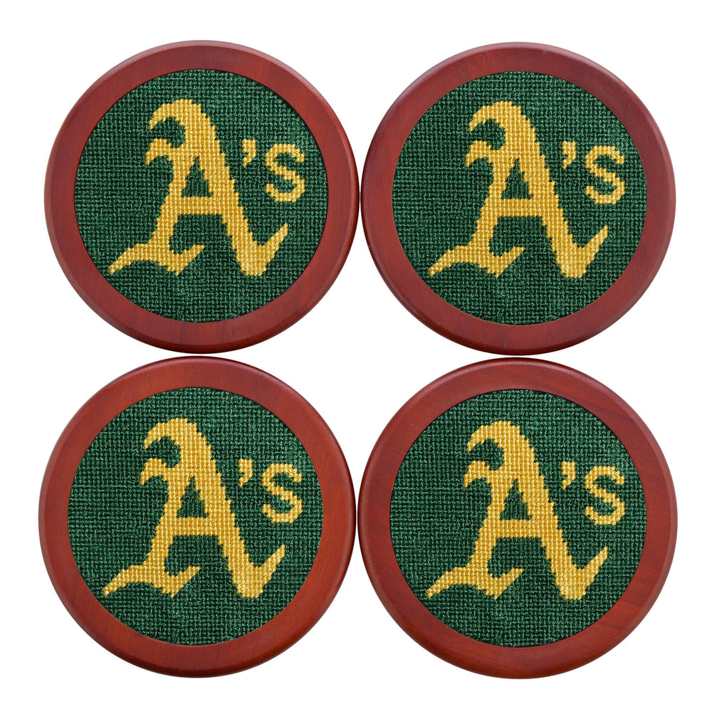 Smathers and Branson Oakland Athletics Needlepoint Coasters   