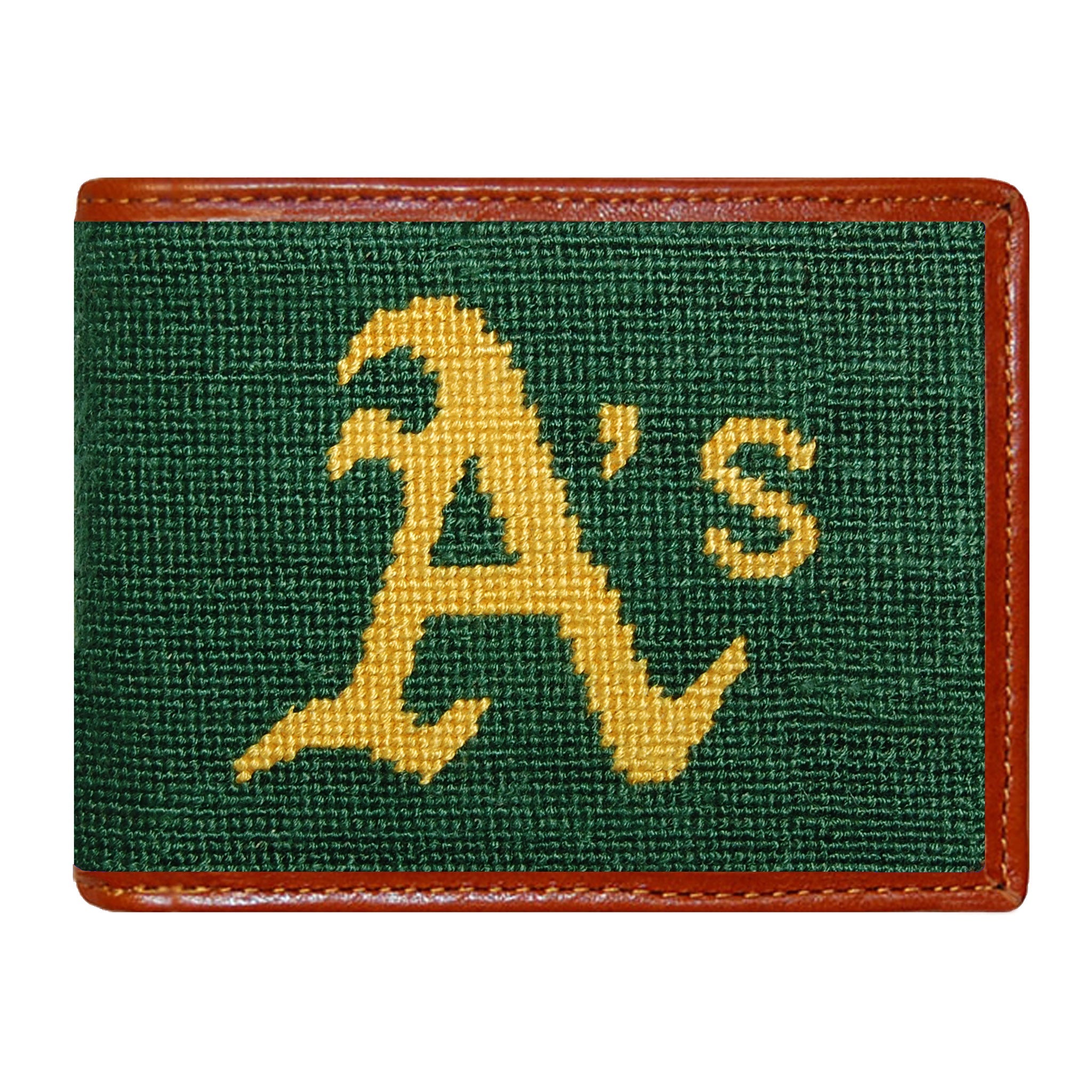 Smathers and Branson Oakland Athletics Needlepoint Bi-Fold Wallet 