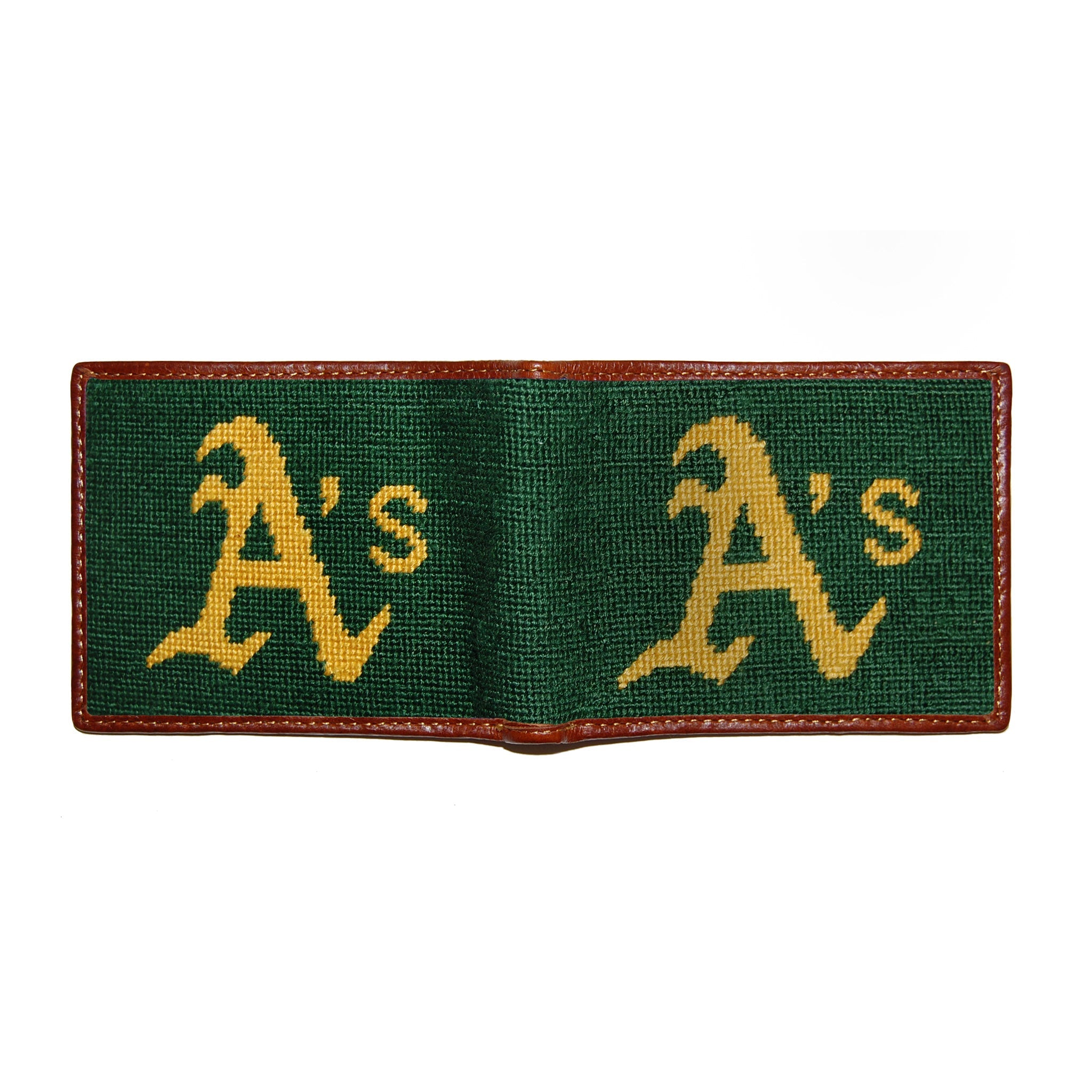 Smathers and Branson Oakland Athletics Needlepoint Bi-Fold Wallet 